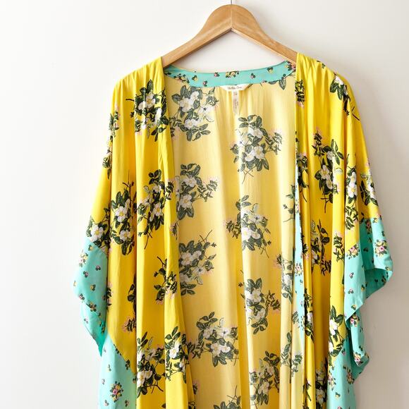 Matilda Jane Floral Open Front Kimono Cardigan Yellow Oversized Size XS / Small - Picture 5 of 6